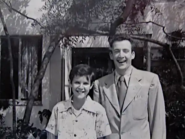 Dion Neutra and his younger brother, Raymond, in the late 1940s