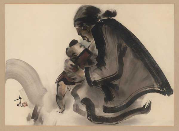 Mother and Child (ink painting by Tyrus Wong)